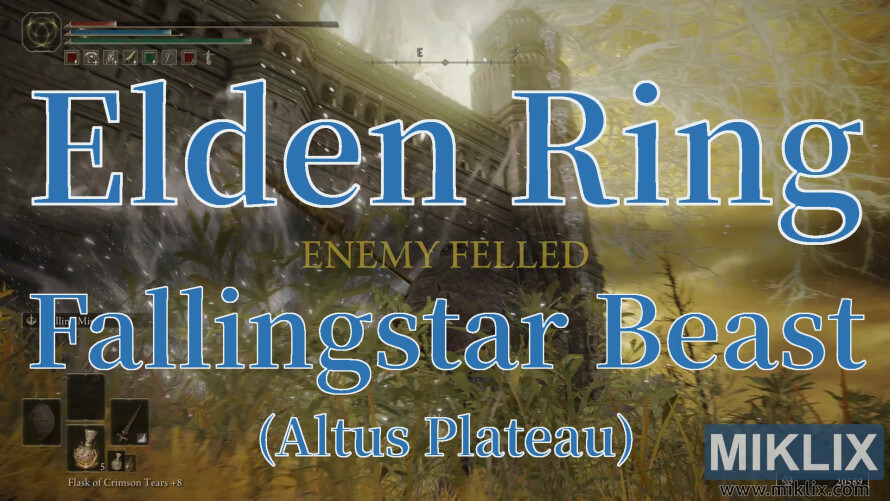 Elden Ring screenshot showing Fallingstar Beast defeated in Altus Plateau.