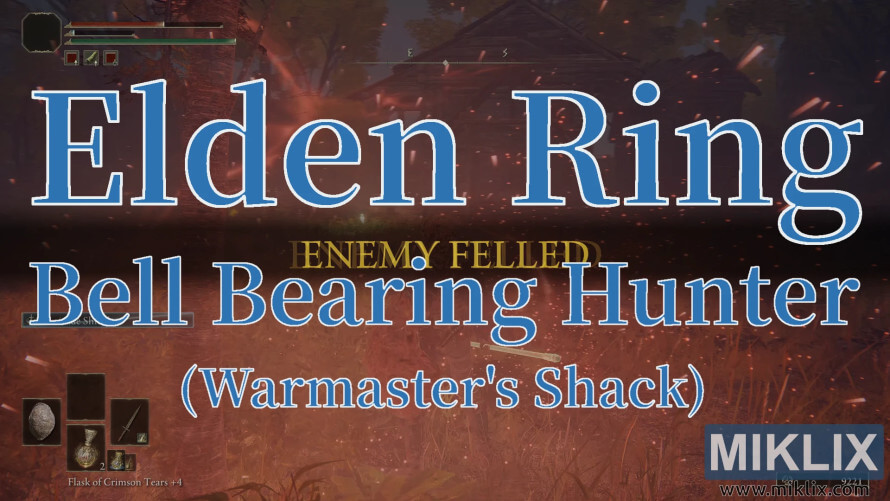 Elden Ring Bell Bearing Hunter defeated at Warmaster’s Shack. Elden Ring Bell Bearing Hunter defeated at Warmaster’s Shack.
