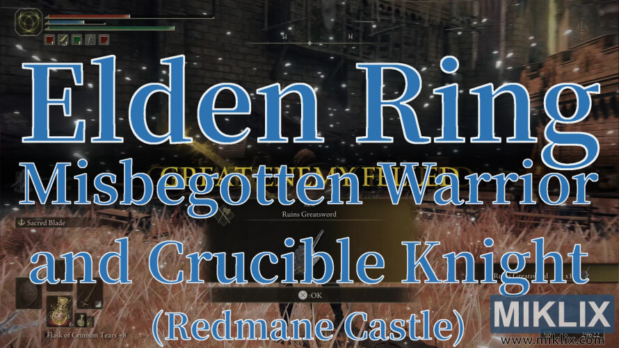 Elden Ring Misbegotten Warrior and Crucible Knight defeated.