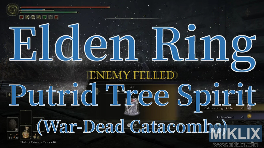 Player defeats Putrid Tree Spirit in Elden Ring's War-Dead Catacombs. Player defeats Putrid Tree Spirit in Elden Ring's War-Dead Catacombs.