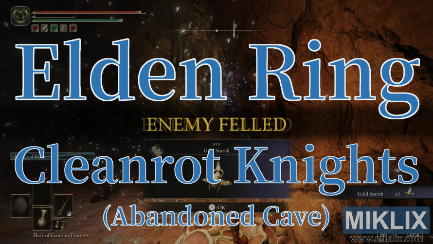 Elden Ring Cleanrot Knights defeated in Abandoned Cave. Elden Ring Cleanrot Knights defeated in Abandoned Cave.