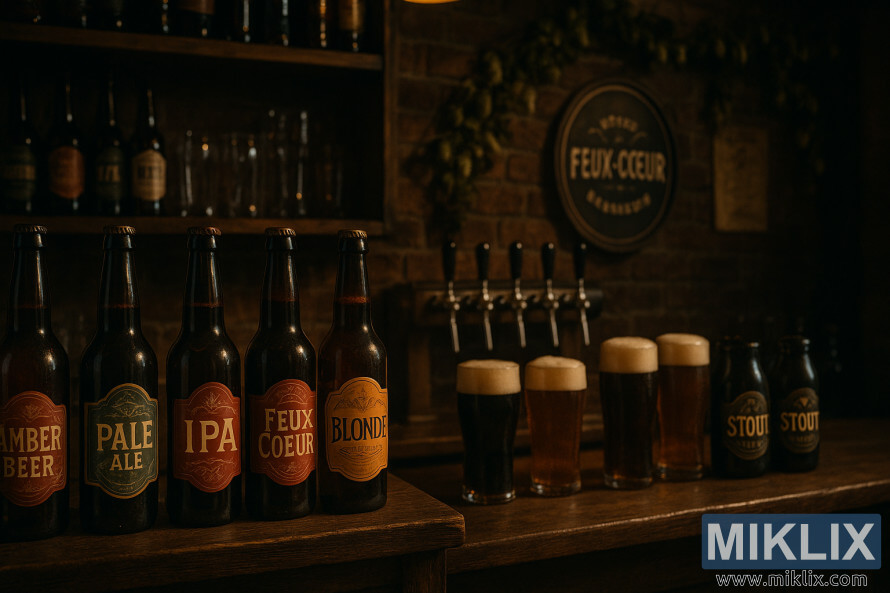 Æl sÉnÉti pivÉ ÅÃ¼ÅÉlÉrinin taxta rÉflÉri, kÃ¶ntÃ¶y bar vÉ isti mÃ¼hit iÅÄ±qlandÄ±rmasÄ± ilÉ rahat brewpub interyeri.