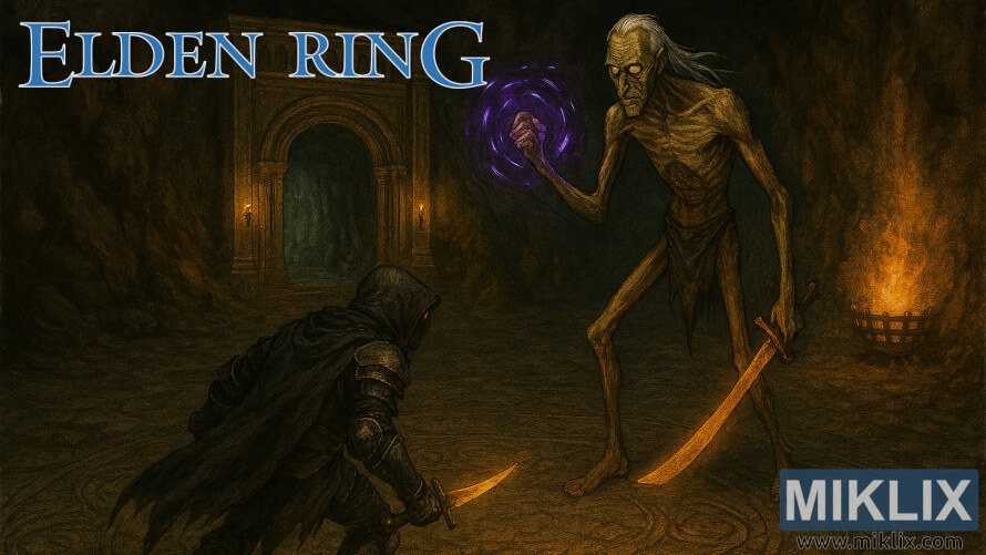 A cloaked warrior in Black Knife armor confronts a towering Onyx Lord wielding gravity magic inside Elden Ring’s Sealed Tunnel. A cloaked warrior in Black Knife armor confronts a towering Onyx Lord wielding gravity magic inside Elden Ring’s Sealed Tunnel.