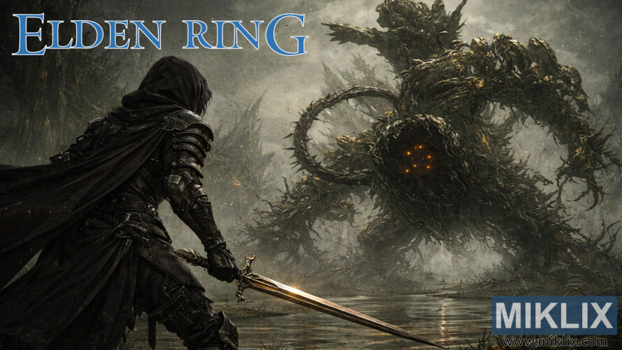 Fan art showing the Tarnished in Black Knife armor wielding a sword while confronting the massive Scadutree Avatar in a misty swamp at the Scadutree Base. Fan art showing the Tarnished in Black Knife armor wielding a sword while confronting the massive Scadutree Avatar in a misty swamp at the Scadutree Base.