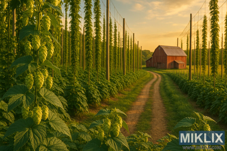 SÃ³lbjartur humalakr Ã­ Greensburg meÃ° hÃ¡um grÃ¦num kÃ¶rfum og rauÃ°ri hlÃ¶Ã°u
