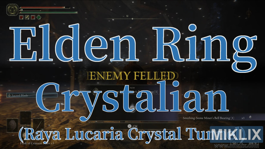 Elden Ring Crystalian defeated in Raya Lucaria Crystal Tunnel.