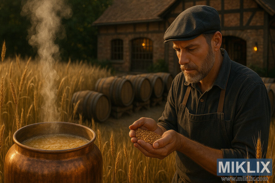 ÐÑÐµÐ½Ð¸ÑÐ½Ð¾Ðµ Ð¿Ð¾Ð»Ðµ Ð¾ÐºÑÑÐ¶Ð°ÐµÑ ÑÑÑÐ½ÑÑ Ð¿Ð¸Ð²Ð¾Ð²Ð°ÑÐ½Ñ Ñ Ð¼ÐµÐ´Ð½ÑÐ¼ ÐºÐ¾ÑÐ»Ð¾Ð¼ Ð¸ Ð¿Ð¸Ð²Ð¾Ð²Ð°ÑÐ¾Ð¼, Ð¿ÑÐ¾Ð²ÐµÑÑÑÑÐ¸Ð¼ Ð·ÐµÑÐ½Ð¾.