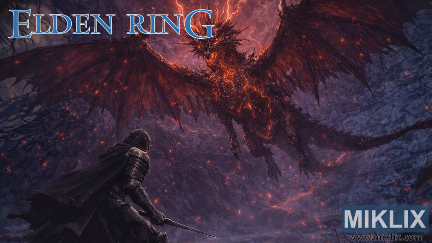 Seni peminat pahlawan perisai Pisau Hitam Elden Ring melawan Lichdragon Fortissax dalam Deeproot Depths