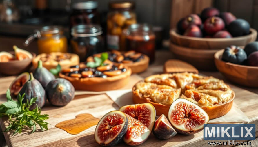 Valikoima viikunareseptejÃ¤ tuoreilla viikunoilla, leivonnaisilla ja hilloilla.