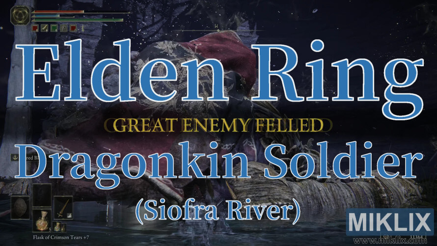 Elden Ring Dragonkin Soldier boss fight victory in Siofra River. Elden Ring Dragonkin Soldier boss fight victory in Siofra River.
