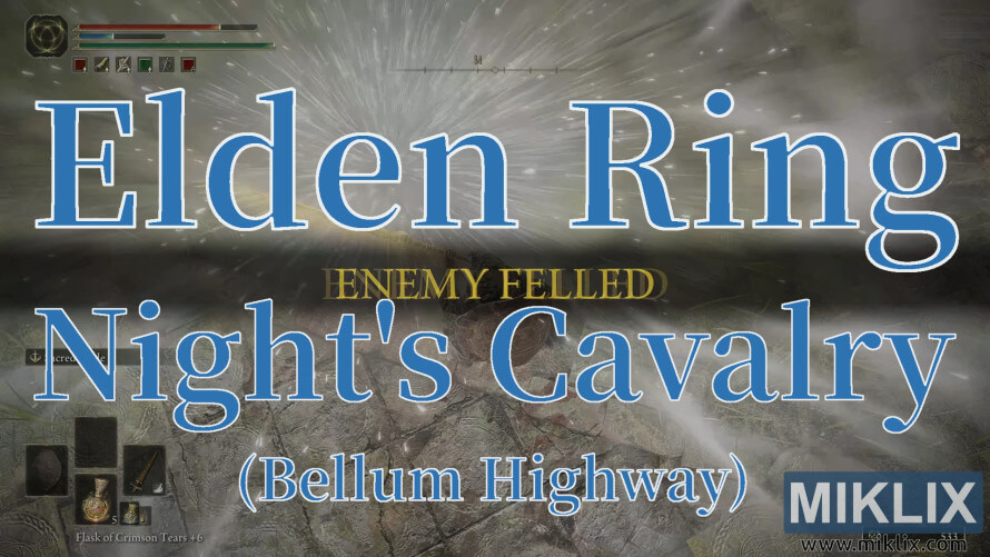 Elden Ring Night’s Cavalry defeated on the Bellum Highway.
