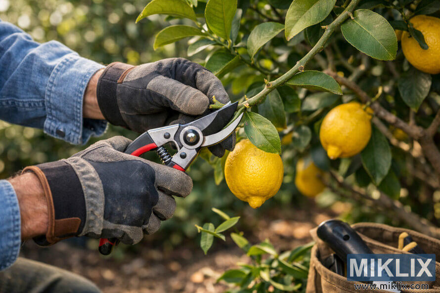 ÐÑÐ°Ð´Ð¸Ð½Ð°Ñ Ñ ÑÑÐºÐ°Ð²Ð¸ÑÐ¸ Ð¿Ð¾Ð´ÑÑÐ·Ð²Ð° ÐºÐ»Ð¾Ð½ Ð½Ð° Ð»Ð¸Ð¼Ð¾Ð½Ð¾Ð²Ð¾ Ð´ÑÑÐ²Ð¾ Ñ Ð¾ÑÑÑÐ¸ Ð½Ð¾Ð¶Ð¸ÑÐ¸, ÑÐµÐ¶ÐµÐ¹ÐºÐ¸ ÑÐ¾ÑÐ½Ð¾ Ð½Ð°Ð´ Ð¿ÑÐ¿ÐºÐ°, Ð´Ð¾ÐºÐ°ÑÐ¾ Ð½Ð°Ð±Ð»Ð¸Ð·Ð¾ Ð²Ð¸ÑÑÑ ÑÐ·ÑÐµÐ»Ð¸ Ð»Ð¸Ð¼Ð¾Ð½Ð¸.
