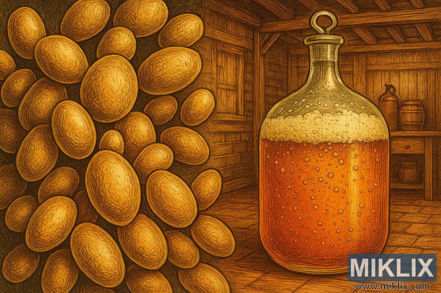 Une illustration de cellules de levure belge Saison agrandies à côté dâun récipient en verre en fermentation dans lâintérieur chaud et en bois dâune brasserie. Une illustration de cellules de levure belge Saison agrandies à côté dâun récipient en verre en fermentation dans lâintérieur chaud et en bois dâune brasserie.