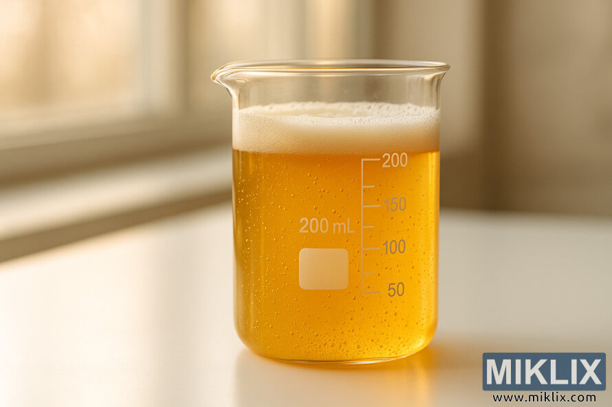 GotÃ« qelqi e mbushur me lÃ«ng tÃ« shndritshÃ«m tÃ« artÃ« mbi njÃ« sipÃ«rfaqe tÃ« bardhÃ«, flluska qÃ« ngrihen nÃ«n rrezet e ngrohta natyrore tÃ« diellit nga njÃ« dritare aty pranÃ«.