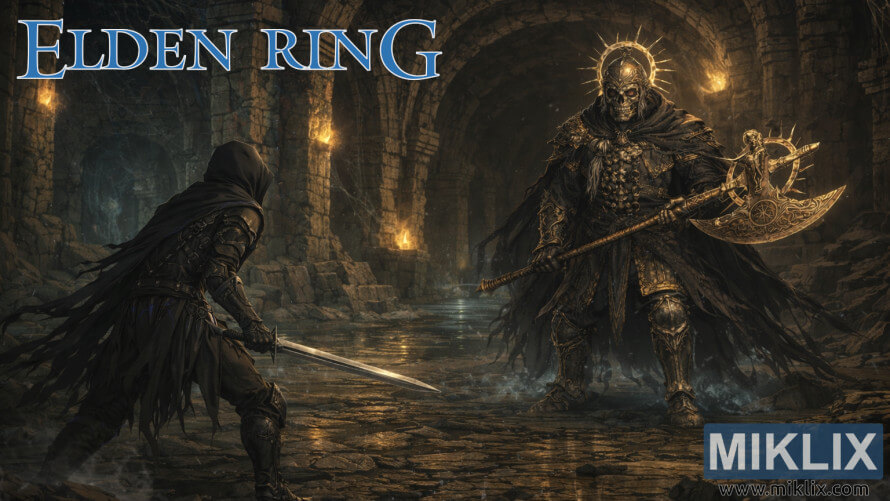 Fan art of Tarnished in Black Knife armor battling the Death Knight in Elden Ring's Scorpion River Catacombs Fan art of Tarnished in Black Knife armor battling the Death Knight in Elden Ring's Scorpion River Catacombs