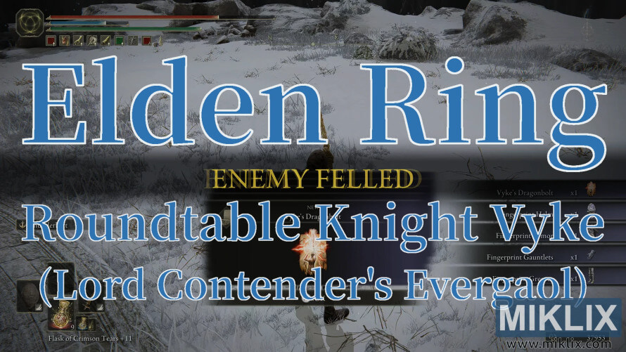 Elden Ring screenshot showing “Enemy Felled” after defeating Roundtable Knight Vyke in the Lord Contender’s Evergaol. Elden Ring screenshot showing “Enemy Felled” after defeating Roundtable Knight Vyke in the Lord Contender’s Evergaol.