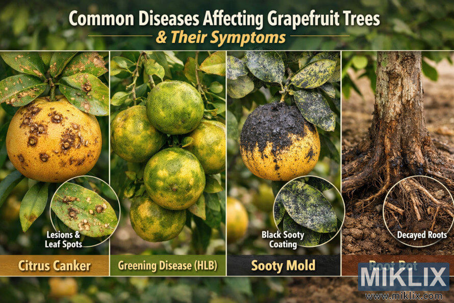 Opvoedkundige landskapbeeld wat algemene pomelo-boomsiektes toon, insluitend sitruskanker, vergroeningsiekte, roetskimmel en wortelvrot, met sigbare simptome op vrugte, blare en wortels. Opvoedkundige landskapbeeld wat algemene pomelo-boomsiektes toon, insluitend sitruskanker, vergroeningsiekte, roetskimmel en wortelvrot, met sigbare simptome op vrugte, blare en wortels.