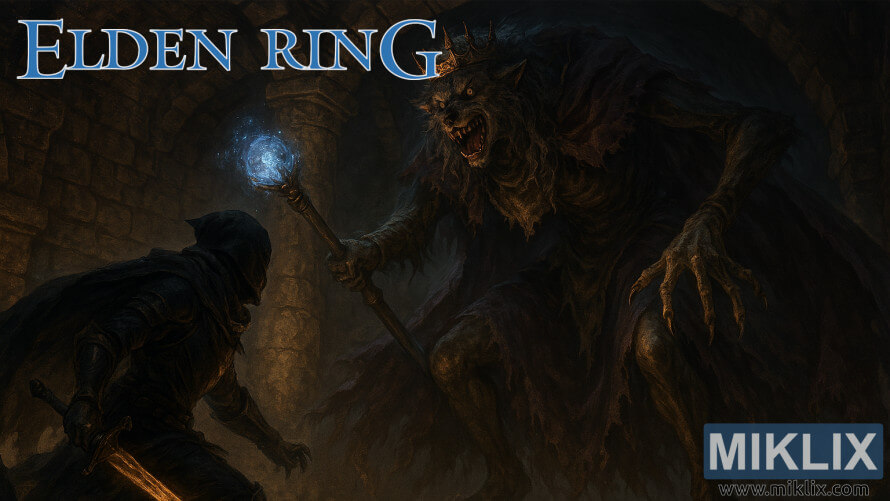 Sanaa ya shabiki wa Elden Ring ya shujaa wa Kisu Cheusi akipigana na Malkia wa Kibinadamu Gilika katika eneo la siri chini ya Magofu ya Lux