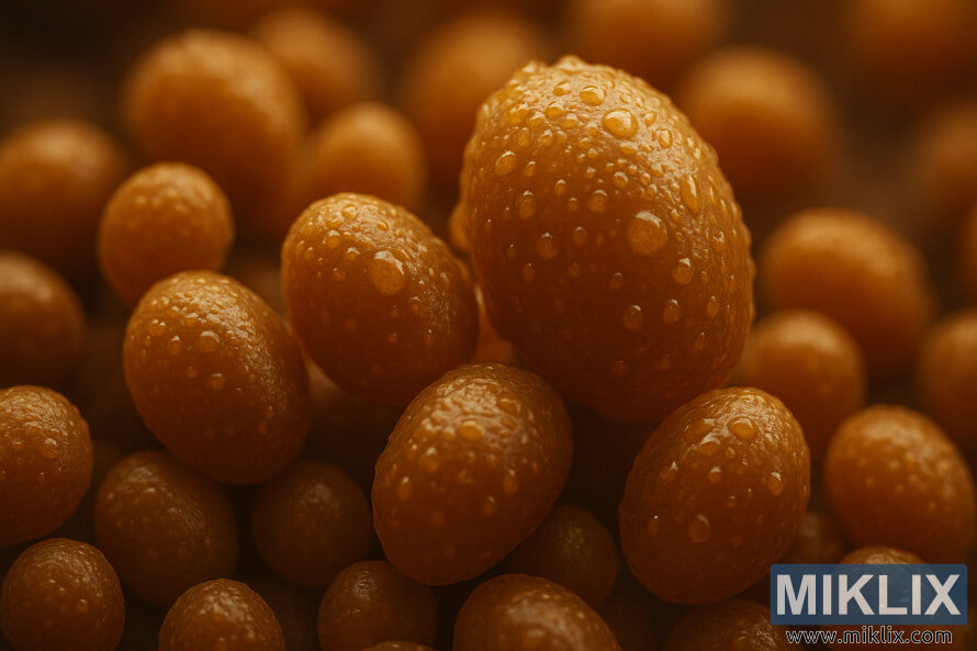 Kusa da Æwayoyin yisti mai Æyalli Saccharomyces cerevisiae ÆarÆashin haske mai dumi.