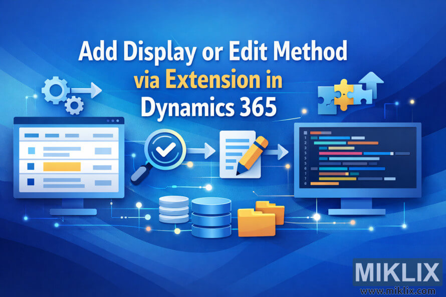 Illustration, der viser modulære udvidelseskort, der tilsluttes et generisk forretningsapplikationsvindue for at repræsentere tilføjelse af visnings- eller redigeringsmetoder uden at ændre kernesystemet.