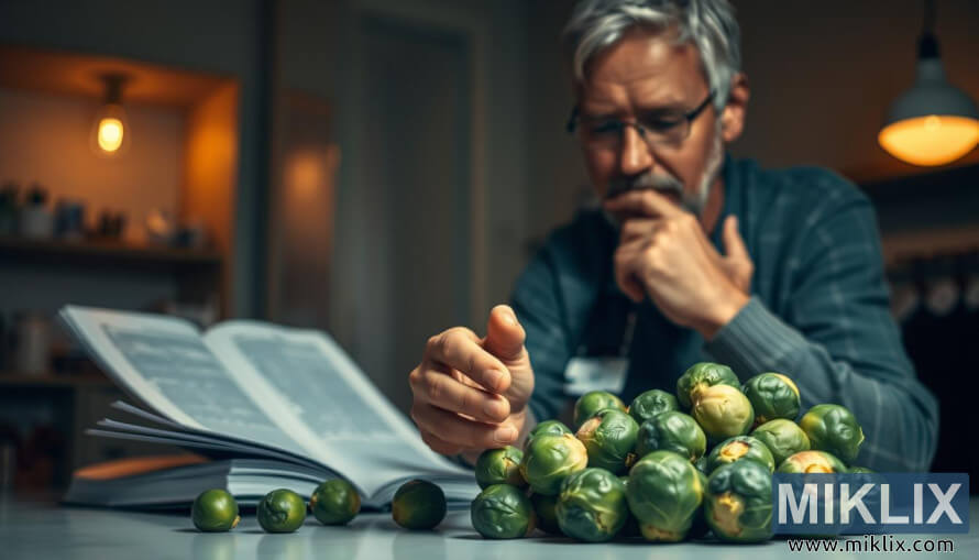 Osoba pregledava prokulice s otvorenom medicinskom knjigom na stolu pri slabom svjetlu. Osoba pregledava prokulice s otvorenom medicinskom knjigom na stolu pri slabom svjetlu.