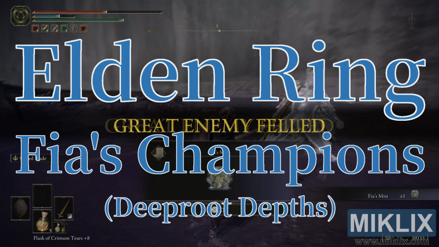 Elden Ring Fia's Champions boss fight victory in Deeproot Depths.