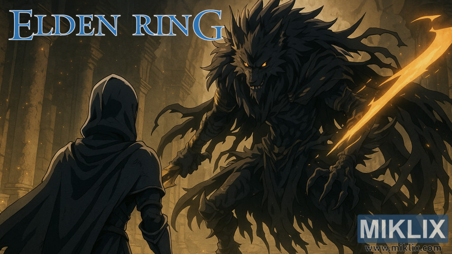 Anime-style fanart of a hooded Black Knife armor warrior confronting Maliketh the Black Blade in a dark Elden Ring setting. Anime-style fanart of a hooded Black Knife armor warrior confronting Maliketh the Black Blade in a dark Elden Ring setting.