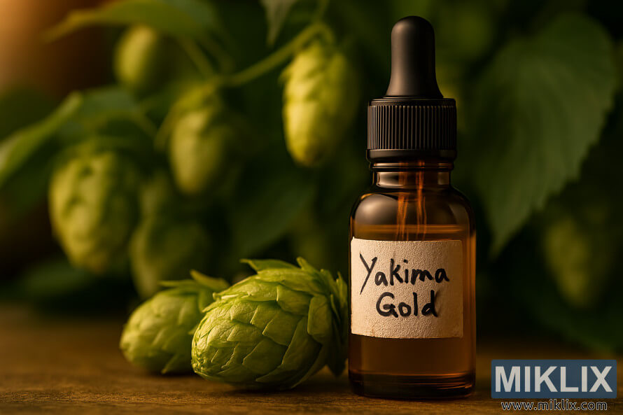 СÑÑклена бÑÑилка еÑеÑиÑно маÑло Yakima Gold Ñ ÐºÐ°Ð¿Ð°Ñка-ÐºÐ°Ð¿ÐºÐ¾Ð¼ÐµÑ Ð¸ ÑÑкопиÑен еÑикеÑ, заобиколена Ð¾Ñ Ð·ÐµÐ»ÐµÐ½Ð¸ Ñ
мелови лози СÑÑклена бÑÑилка еÑеÑиÑно маÑло Yakima Gold Ñ ÐºÐ°Ð¿Ð°Ñка-ÐºÐ°Ð¿ÐºÐ¾Ð¼ÐµÑ Ð¸ ÑÑкопиÑен еÑикеÑ, заобиколена Ð¾Ñ Ð·ÐµÐ»ÐµÐ½Ð¸ Ñ
мелови лози