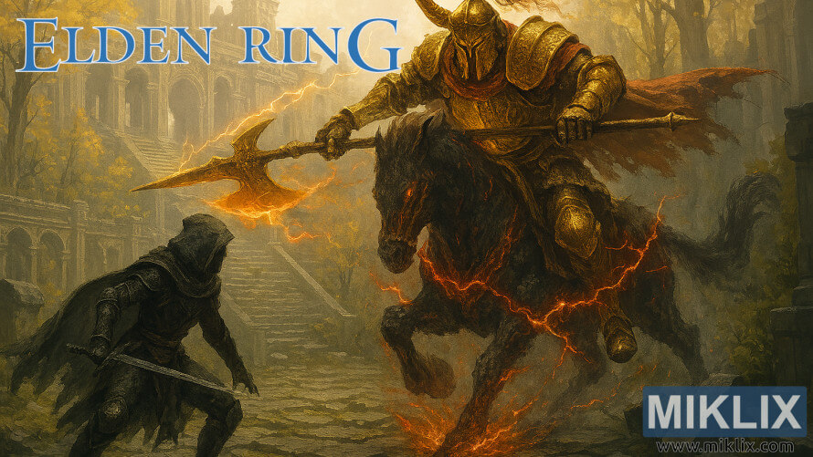 Fan art of a Tarnished in Black Knife armor confronting the Draconic Tree Sentinel in Elden Ring's Capital Outskirts, with lightning and ruins surrounding them. Fan art of a Tarnished in Black Knife armor confronting the Draconic Tree Sentinel in Elden Ring's Capital Outskirts, with lightning and ruins surrounding them.