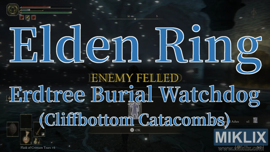 El perro guardián del Entierro de Erdtree de Elden Ring es derrotado en las Catacumbas de Cliffbottom.