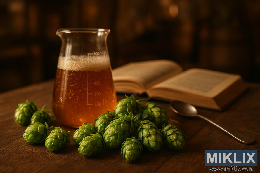 Kone tÃ« humulÃ«s Aquila mbi njÃ« tavolinÃ« druri me gotÃ« me musht tÃ« qelibartÃ«.