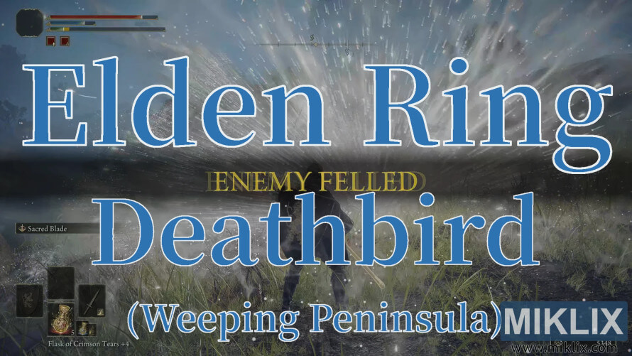 Elden Ring Deathbird boss defeated in the Weeping Peninsula.