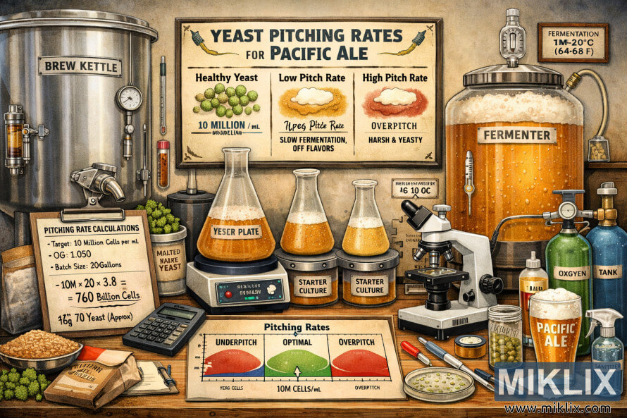 Pacific Ale á¡áá½áẠyeast pitching áá¾á¯ááºá¸áá¬á¸áá»á¬á¸ááᯠfermenterá áá¬ááºáá½á²áááºá¸áááºáá½ááºáá»á¬á¸á ááá¬á¸áá»á¬á¸áá¾áá·áº fermentation áá½ááºáá»ááºáá¾á¯áá»á¬á¸áá¼áá·áº áá¼ááá¬á¸áá±á¬ áá¯ááºáá¯á¶áá« áá»ááºáá¯ááºáá¾á¯áá¯á¶á
á¶á Pacific Ale á¡áá½áẠyeast pitching áá¾á¯ááºá¸áá¬á¸áá»á¬á¸ááᯠfermenterá áá¬ááºáá½á²áááºá¸áááºáá½ááºáá»á¬á¸á ááá¬á¸áá»á¬á¸áá¾áá·áº fermentation áá½ááºáá»ááºáá¾á¯áá»á¬á¸áá¼áá·áº áá¼ááá¬á¸áá±á¬ áá¯ááºáá¯á¶áá« áá»ááºáá¯ááºáá¾á¯áá¯á¶á
á¶á