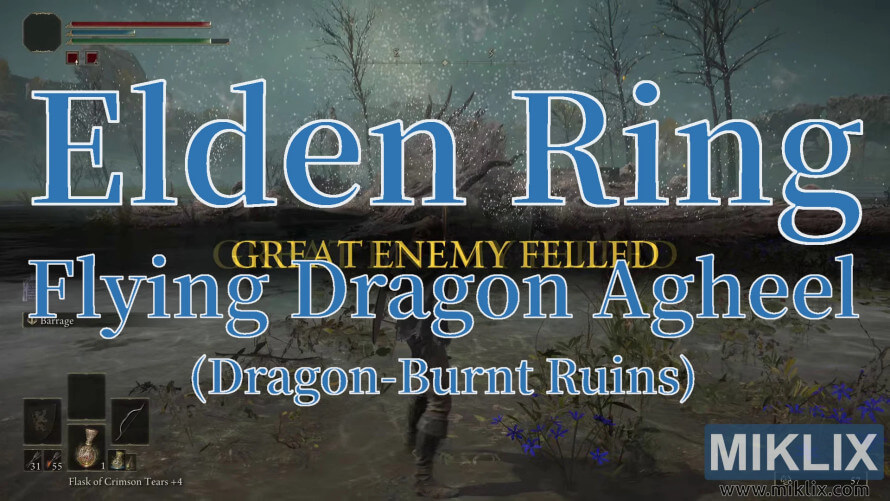Elden Ring screenshot showing victory over Flying Dragon Agheel at the Dragon-Burnt Ruins. Elden Ring screenshot showing victory over Flying Dragon Agheel at the Dragon-Burnt Ruins.