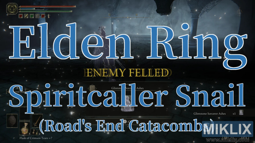 Elden Ring Spiritcaller Snail boss fight at Road’s End Catacombs. Elden Ring Spiritcaller Snail boss fight at Road’s End Catacombs.