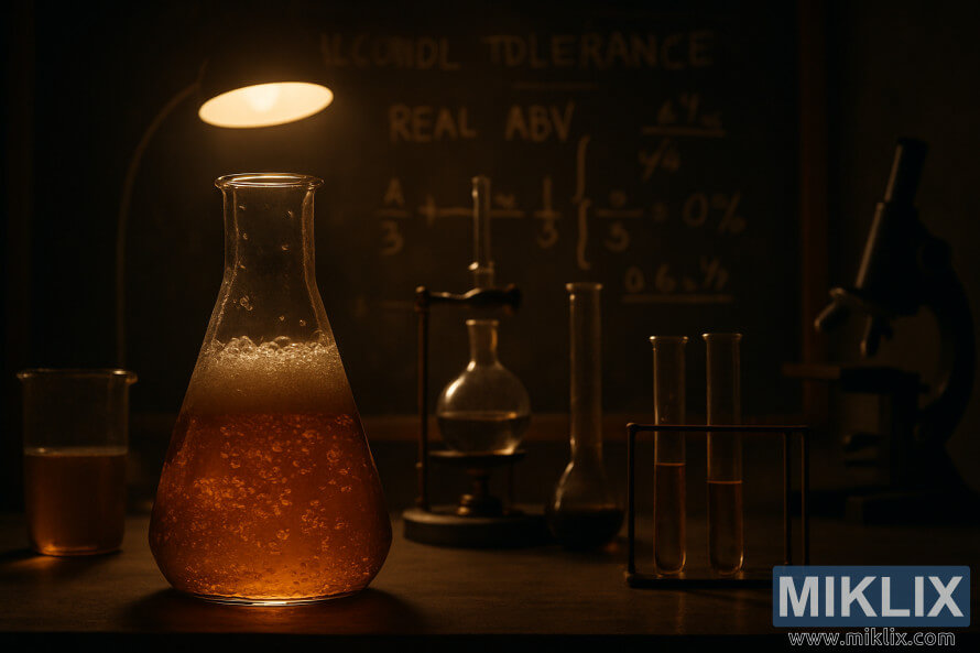 Äilibarska teÄnost koja se penje u staklenoj boci sa laboratorijskom opremom i proraÄunima na tabli u slabo osvetljenoj laboratoriji. Äilibarska teÄnost koja se penje u staklenoj boci sa laboratorijskom opremom i proraÄunima na tabli u slabo osvetljenoj laboratoriji.