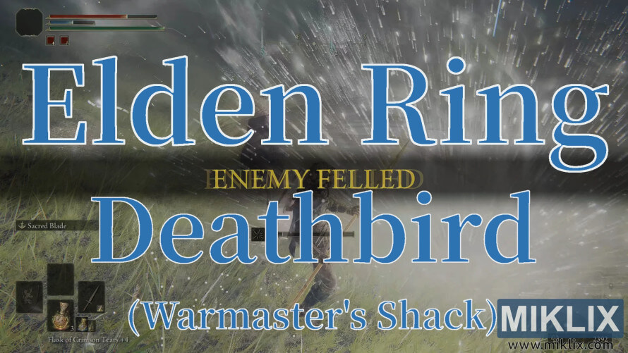 Elden Ring Deathbird boss defeated near Warmaster’s Shack.