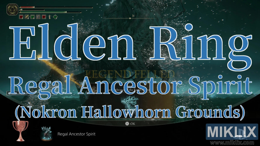 Elden Ring Regal Ancestor Spirit boss fight victory in Nokron. Elden Ring Regal Ancestor Spirit boss fight victory in Nokron.