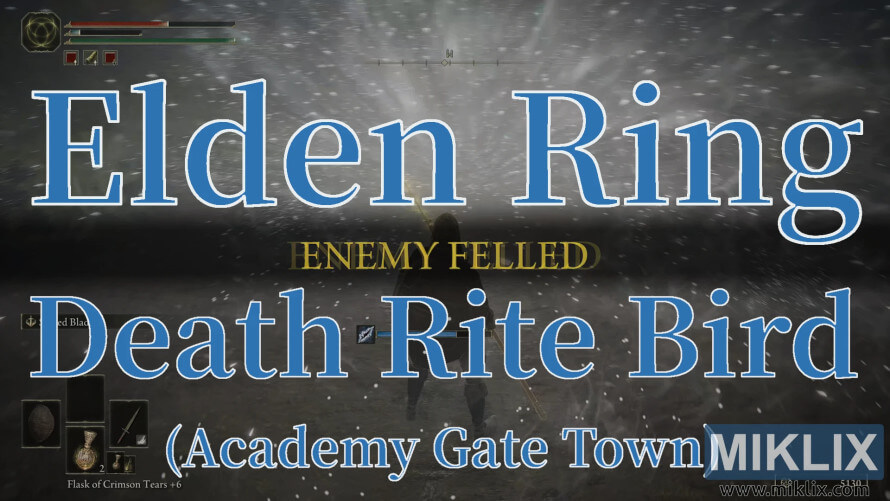 Elden Ring Death Rite Bird defeated at Academy Gate Town.