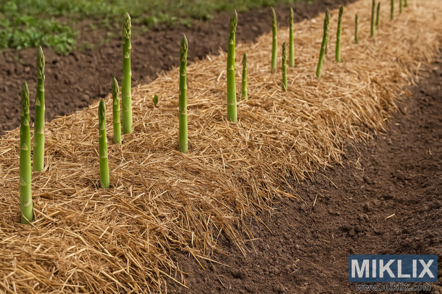 Å parglji poganjajo iz s slamo prekrite gredice za uÄinkovito zatiranje plevela.