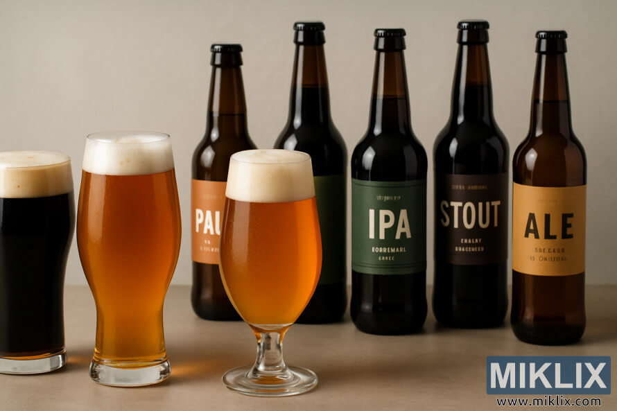 Ingantacciyar rayuwa ta gilashin giya iri-iri da kwalabe da aka shirya tare da Éan Æaramin tushe.