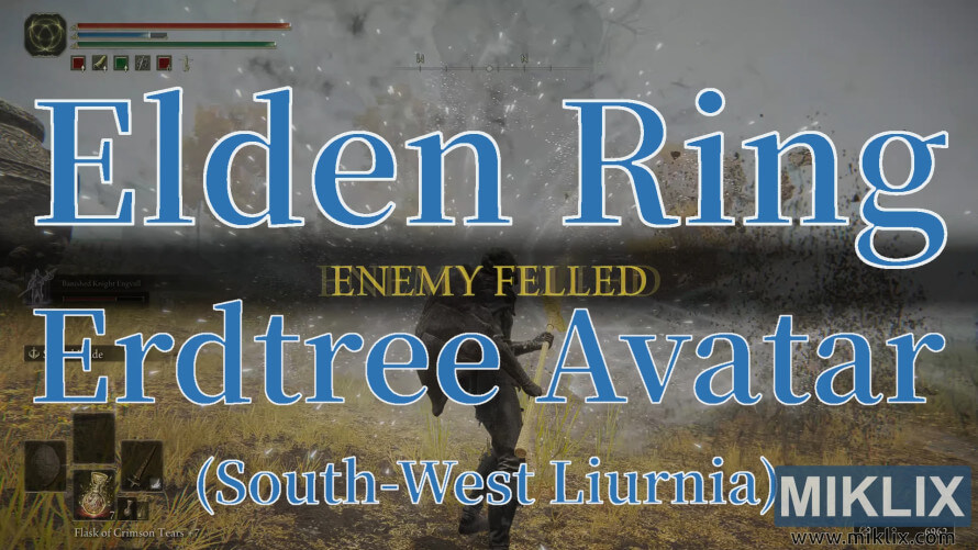 Elden Ring Erdtree Avatar boss fight in South-West Liurnia. Elden Ring Erdtree Avatar boss fight in South-West Liurnia.