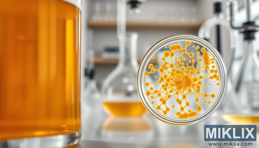 GotÃ« me birrÃ« tÃ« artÃ« me mostÃ«r majaje nÃ« enÃ« Petri, e vendosur nÃ« njÃ« laborator modern me pajisje shkencore.