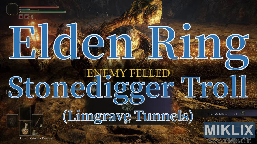 Elden Ring screenshot showing victory over the Stonedigger Troll in Limgrave Tunnels. Elden Ring screenshot showing victory over the Stonedigger Troll in Limgrave Tunnels.