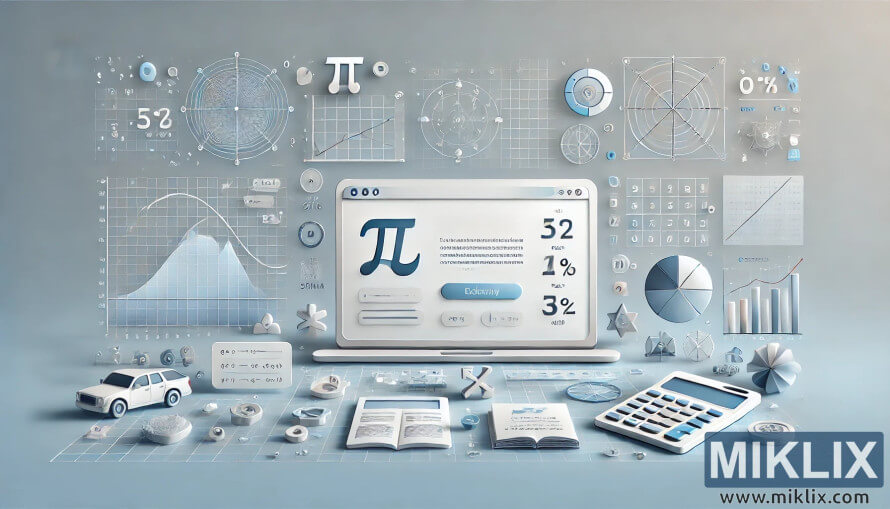 Pi sembolü, çizelgeler, grafikler ve çevrimiçi matematik araçlarını temsil eden hesap makinesi içeren dizüstü bilgisayar. Pi sembolü, çizelgeler, grafikler ve çevrimiçi matematik araçlarını temsil eden hesap makinesi içeren dizüstü bilgisayar.