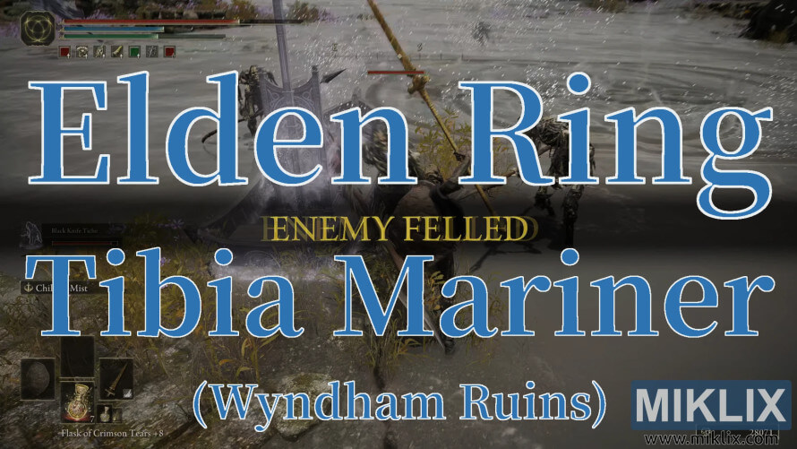 Elden Ring screenshot showing Tibia Mariner defeated at Wyndham Ruins. Elden Ring screenshot showing Tibia Mariner defeated at Wyndham Ruins.