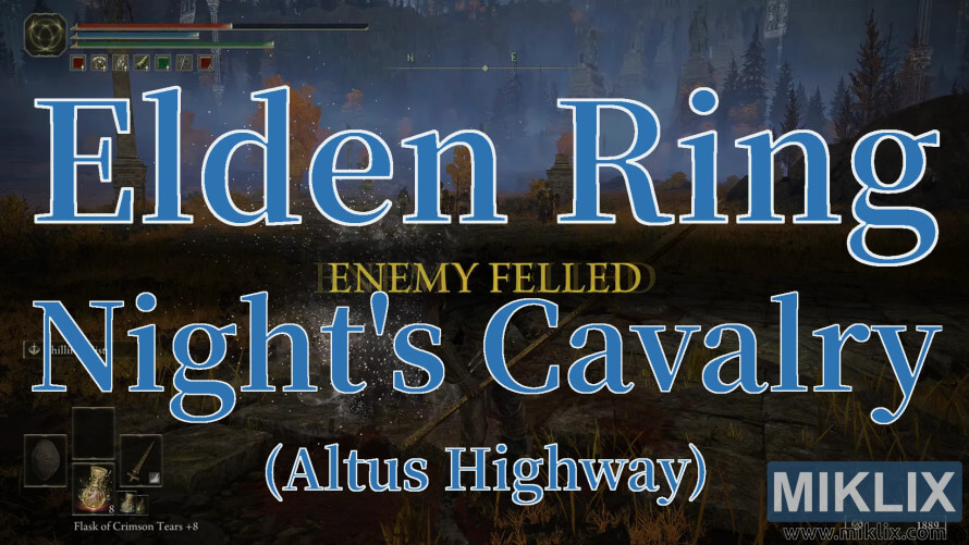 Elden Ring screenshot showing Night’s Cavalry defeated on Altus Highway. Elden Ring screenshot showing Night’s Cavalry defeated on Altus Highway.