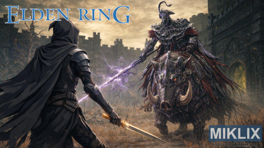 Fan art of the Tarnished in Black Knife armor facing Commander Gaius riding an armored boar in the ruins of Scaduview in Elden Ring: Shadow of the Erdtree. Fan art of the Tarnished in Black Knife armor facing Commander Gaius riding an armored boar in the ruins of Scaduview in Elden Ring: Shadow of the Erdtree.