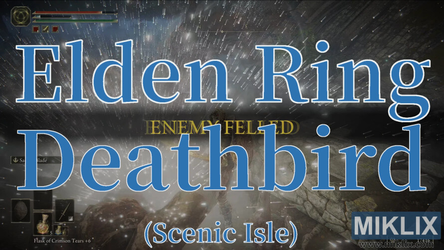 Elden Ring Deathbird defeated at the Scenic Isle location.