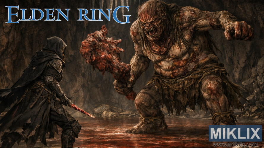 Fan art of Elden Ring's Black Knife armor-clad player battling Chief Bloodfiend in Rivermouth Cave Fan art of Elden Ring's Black Knife armor-clad player battling Chief Bloodfiend in Rivermouth Cave